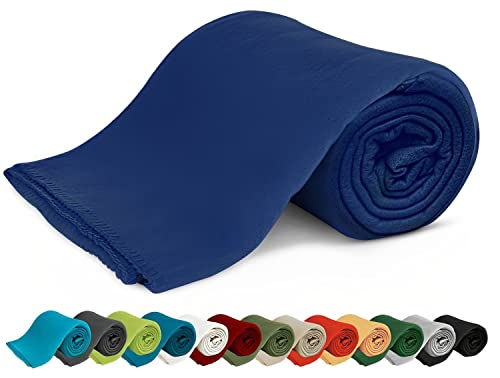 KiGATEX Polar-Fleecedecke – 130 x 160 cm – Oeko-TEX Standard 100 Zertifiziert – Kuschelige Fleece-Decke für innen & außen – Pflegeleicht als Sofa-, Sommer-, Hunde- oder Tagesdecke – Marine von KiGATEX