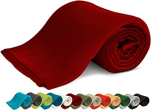 KiGATEX Polar-Fleecedecke – 130 x 160 cm – Oeko-TEX Standard 100 Zertifiziert – Kuschelige Fleece-Decke für innen & außen – Pflegeleicht als Sofa-, Sommer-, Hunde- oder Tagesdecke – Bordeaux von KiGATEX
