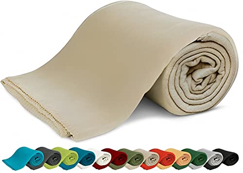 KiGATEX Polar-Fleecedecke - Oeko-TEX Zertifiziert - Pflegeleichte Decke für Innen & Außen - Tagesdecke, Sommerdecke, Sofadecke, Kuscheldecke aus Fleece - 130 x 160 cm - Sand von KiGATEX