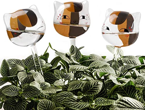 Pflanzenbewässerung Kugeln, selbstbewässernde Kugeln, mundgeblasene Pflanzenbewässerung Birnen Aus Klarem Glas für Drinnen und Draußen, 3 gelbe Katzen Pflanzenbewässerung Kugeln, selbstbewässernde Kugeln, mundgeblasene Pflanzenbewässerung Birnen Aus Klarem Glas für Drinnen und Draußen, 3 gelbe Katzen von KiKiHeim