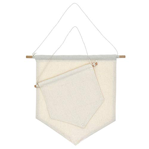 KiKiHong 2 Pcs Leere Leinwand Wand Banner Pin Abzeichen Flagge Reverskollektionen mit Holzaufhänger von KiKiHong