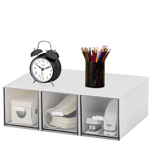 KiKiHong Küchen Organizer mit 3 Schubladen,Tee Schubladenbox Teebeutel Aufbewahrungsbox Desktop-Aufbewahrungsbox Schminktisch Organizer Kann Tee Kaffee Gewürze Platzieren (Weiß) von KiKiHong