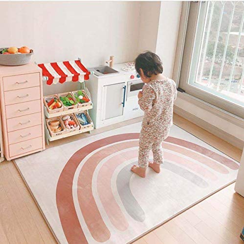 KIKOM Cute Baby Teppich, Regenbogen-Krabbeldecke,Baby Spielmatte Kinderteppich Decke Baby Aktivität Raumdekoration Crawling Decke Pad 145 * 105CM von KiKom