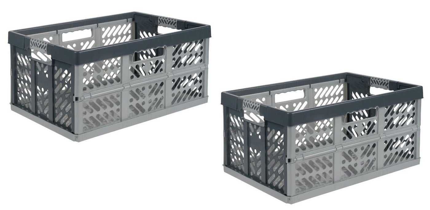 KiNDERWELT Klappbox 2er Premium Faltbox 45 L mit Soft-Touch Griffen, aus hochwertigem Kunststoff KiNDERWELT Klappbox 2er Premium Faltbox 45 L mit Soft-Touch Griffen, aus hochwertigem Kunststoff von KiNDERWELT