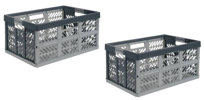 KiNDERWELT Klappbox 2er Premium Faltbox 45 L mit Soft-Touch Griffen, aus hochwertigem Kunststoff von KiNDERWELT