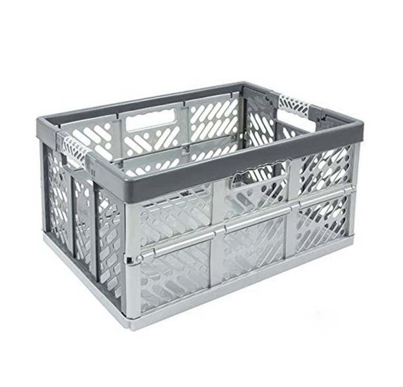 KiNDERWELT Klappbox 2er Set Klappbox silber/ grau 45 L Faltbox bis 50 kg, aus hochwertigem Kunststoff von KiNDERWELT