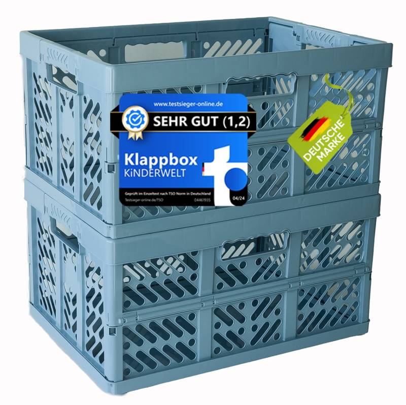 KiNDERWELT Klappbox 2x Faltbox 45 L mit Soft-Touch Griffen, aus hochwertigem Kunststoff KiNDERWELT Klappbox 2x Faltbox 45 L mit Soft-Touch Griffen, aus hochwertigem Kunststoff von KiNDERWELT