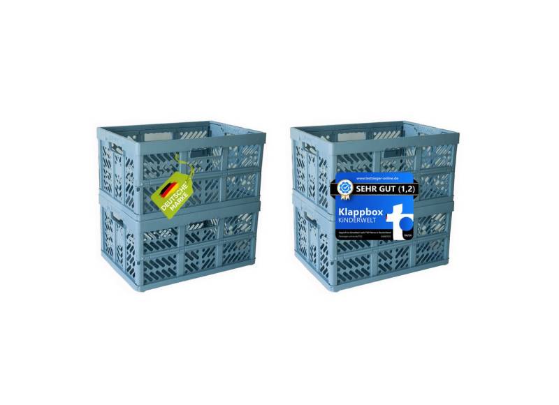 KiNDERWELT Klappbox 4 x Stabile Profi-Klappboxen blau von KiNDERWELT