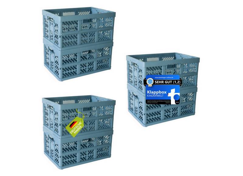 KiNDERWELT Klappbox 6 x Premium Faltbox 45 L mit Soft-Touch Griffen, aus hochwertigem Kunststoff KiNDERWELT Klappbox 6 x Premium Faltbox 45 L mit Soft-Touch Griffen, aus hochwertigem Kunststoff von KiNDERWELT