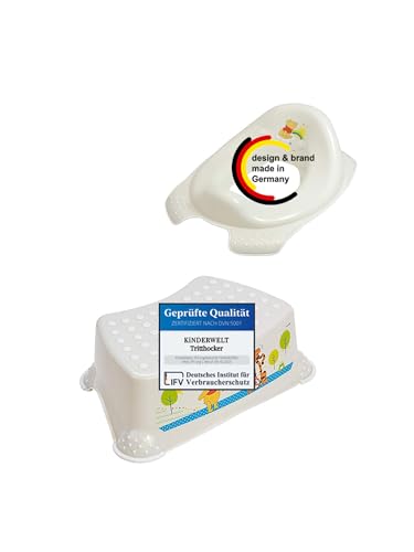 KiNDERWELT Töpfchen Set - für Kleinkinder, WC Aufsatz, Hocker (2er Set mit 1-stufigem Hocker) von KiNDERWELT