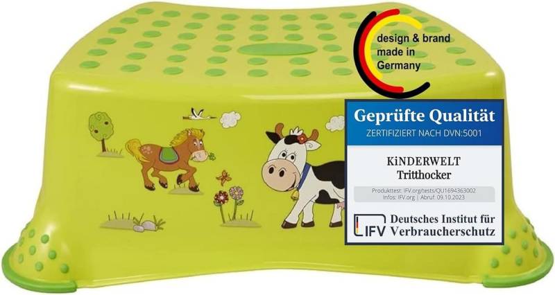 KiNDERWELT Tritthocker Premium Tritthocker Funny grün stabiler Hocker für Kinder, Anti- Rutsch- Funktion KiNDERWELT Tritthocker Premium Tritthocker Funny grün stabiler Hocker für Kinder, Anti- Rutsch- Funktion von KiNDERWELT
