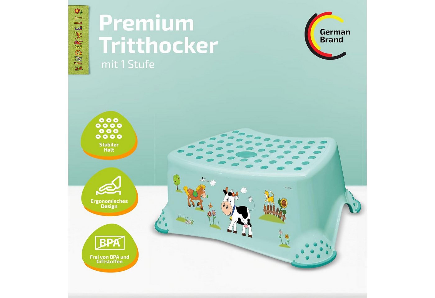 KiNDERWELT Tritthocker Premium stabiler Tritthocker Masha KiNDERWELT Tritthocker Premium stabiler Tritthocker Masha von KiNDERWELT