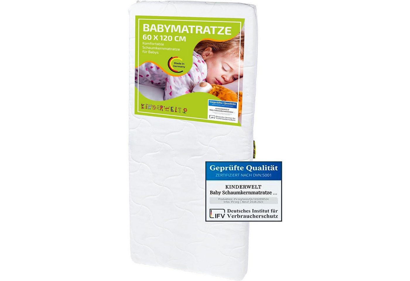 Kindermatratze Comfort Matratze 7 cm gesteppt, Kindermatratze, KiNDERWELT von KiNDERWELT