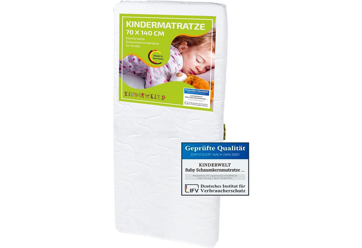 Kindermatratze Comfort Matratze gesteppt 7 cm, Kindermatratze, KiNDERWELT, 7 cm hoch von KiNDERWELT