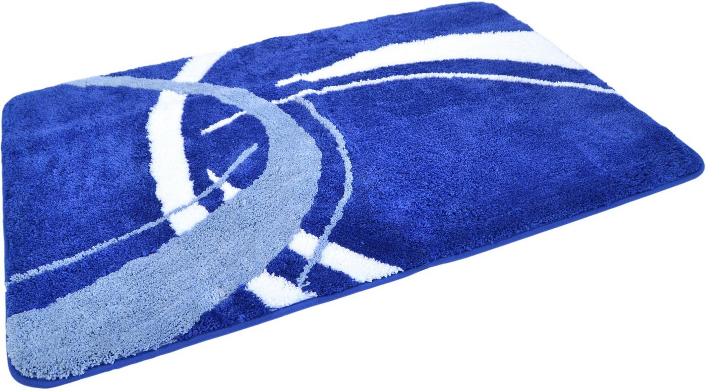 KiNZLER Badematte Gavere, Höhe 20 mm, rutschhemmend beschichtet, fußbodenheizungsgeeignet, schnell trocknend, Polyester, rechteckig, modernes Design, als rechteckig, rund & 2-tlg. Set erhältlich von KiNZLER