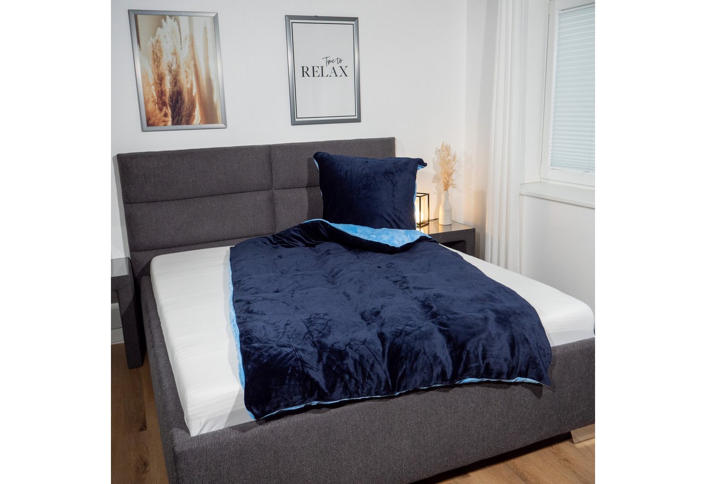 KiNZLER Bettwäsche Cashmere Touch, Microfaser, 2 teilig, Wendebettwäsche, blau-navy KiNZLER Bettwäsche Cashmere Touch, Microfaser, 2 teilig, Wendebettwäsche, blau-navy von KiNZLER