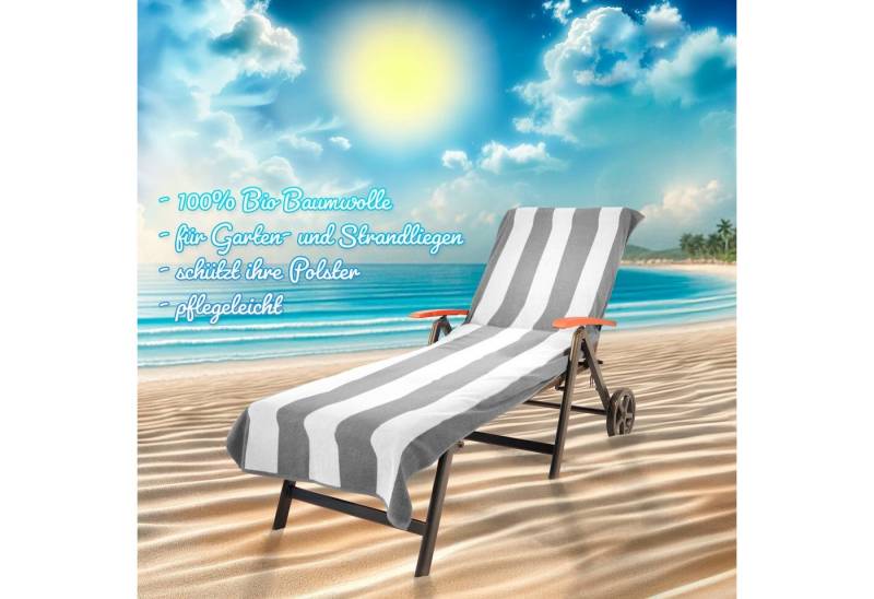 KiNZLER Strandtuch Frottier-Liegenbezug, 100% Baumwolle, Walkfrottee (1-St), Liegen-Handtuch, Uni Farben, weich & flauschig, auch als 2er Set von KiNZLER