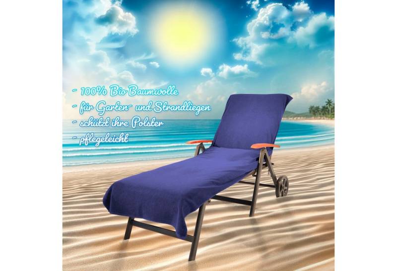 KiNZLER Strandtuch Frottier-Liegenbezug, 100% Baumwolle, Walkfrottee (Spar-Set, 2-St), Liegen-Handtuch, Uni Farben, weich & flauschig, auch als 2er Set von KiNZLER