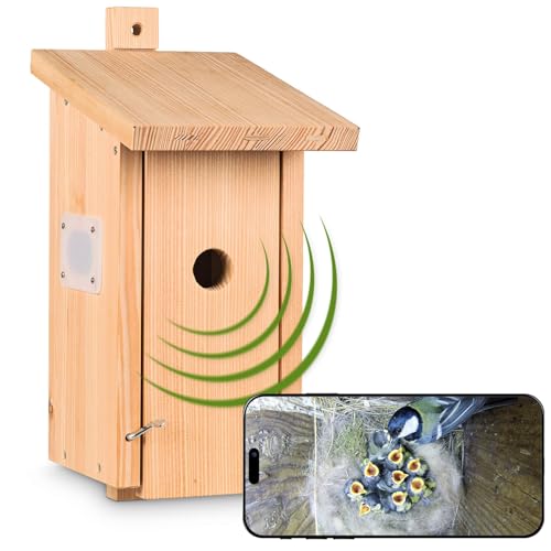 Kamera im Vogelhaus Nestblick Plus in Beige mit WLAN-Kamera. Nistkasten für Live-Beobachtung mit App, Full-HD, Nachtsicht, Ton und Infrarot LEDs. Ideal für Meisen, Kleiber & Zaunkönige. Kamera im Vogelhaus Nestblick Plus in Beige mit WLAN-Kamera. Nistkasten für Live-Beobachtung mit App, Full-HD, Nachtsicht, Ton und Infrarot LEDs. Ideal für Meisen, Kleiber & Zaunkönige. von Kamera im Vogelhaus