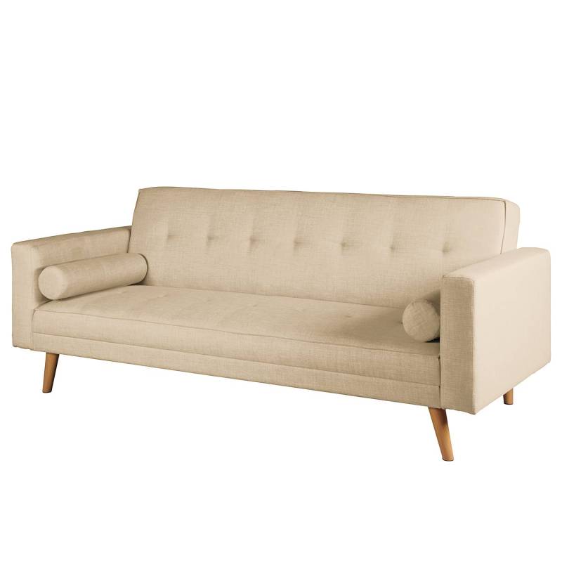home24 Schlafsofa Folldal Beige Webstoff Radis 215 x 85 x 90cm Skandi von home24