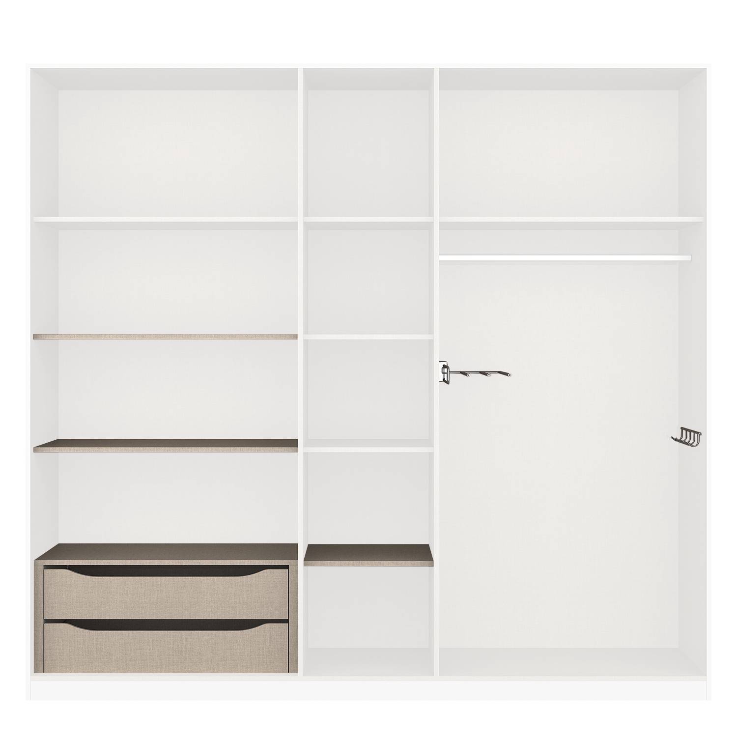 Zubehörpaket Drehtürenschrank KiYDOO I 6-teilig Beige 226 cm Breite 5-türig Spanplatte Modern von KiYDOO