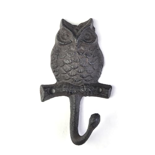 KiaoTime 1 x Vintage-Eulenhaken aus Gusseisen, rustikale Wandmontage, für Mäntel und Schlüssel, Tier-förmiger Haken für Zuhause, Garten, Bauernhaus, drinnen und draußen, Geschenkidee KiaoTime 1 x Vintage-Eulenhaken aus Gusseisen, rustikale Wandmontage, für Mäntel und Schlüssel, Tier-förmiger Haken für Zuhause, Garten, Bauernhaus, drinnen und draußen, Geschenkidee von KiaoTime