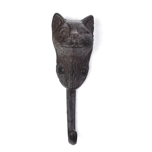 KiaoTime Retro-Wandhaken aus Gusseisen, Katzenkopf, Vintage-Tierform, für Mantel, Hut, Schlüssel, Landhausstil, Wandmontage, Dekoration für Eingang, Schlammzimmer, Bar und Garten, 1 Stück KiaoTime Retro-Wandhaken aus Gusseisen, Katzenkopf, Vintage-Tierform, für Mantel, Hut, Schlüssel, Landhausstil, Wandmontage, Dekoration für Eingang, Schlammzimmer, Bar und Garten, 1 Stück von KiaoTime