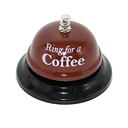 KiaoTime Tischglocke für Küche, Kaffee, Bar, Deko, Tresen, Service, Rufglocke für einen Kaffee-Schreibtisch - Metall, Hochzeit, Hängend von KiaoTime