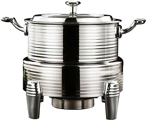 Catering -Buffet RS und Heizungen - Edelstahl Heißtopf -Buffet, Heißplattenbuffet Set, Lebensmittelwärmer für Catered -Events, rundes Heißtopfbuffet, Silber -18 cm von Kiaoeiuyti