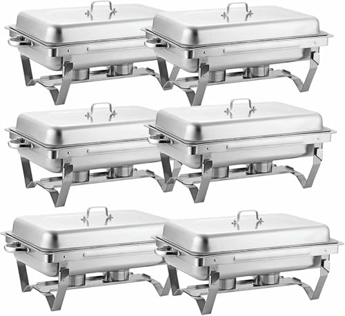 Chafing Dish Buffet Set, 11L Rechteckig isoliert 5 Stücke mit Lebensmittel- und Wasserschüssel, Spirit Cooker Halter Cover für Party/Abendessen/Essbuffets ~/, 6 Chafing Dish Buffet Set, 11L Rechteckig isoliert 5 Stücke mit Lebensmittel- und Wasserschüssel, Spirit Cooker Halter Cover für Party/Abendessen/Essbuffets ~/, 6 von Kiaoeiuyti