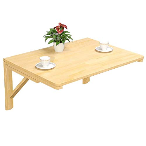 Großer an der Wand montierter Drop-Leaf-Klapptisch, Arbeitsplatz aus Naturholz für Kinderzimmer, Schlafzimmer, Waschküche, Balkon, 80 x 60 cm Interesting Life von Kiaoeiuyti
