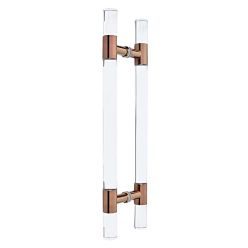 Kiaoeiuyti Home Clear Duschglas Türgriffset, Acrylh-Halt-Scheunentürgriff für innere Push-Pull-Pull-Freen-Türen, Back-to-Back-Modell (Farbe: Rose D, Größe: 100 cm/39,4 Zoll) von Kiaoeiuyti