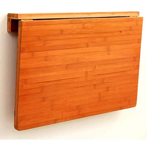 Kiaoeiuyti Klapptisch Wandmontierter Bambus-Wandklapptisch Klappbarer schwebender Laptop-Schreibtisch für Wäscherei/Familienbar/Ohne Stuhl,60x40cm Interesting Life von Kiaoeiuyti