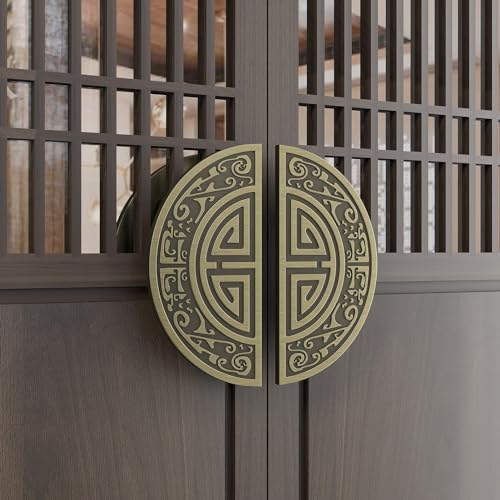 Kiaoeiuyti Moderne grüne doppelseitige Eingangstürgriff für Glas-/Holztüren, Innen- und Außentür -Hardware, Push Pull -Design, 40 x 30 cm von Kiaoeiuyti