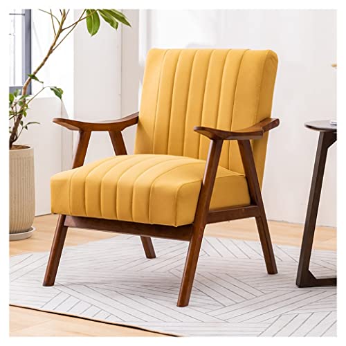 Kiaoeiuyti Sofastuhl für Wohnzimmer, Freizeitbüro, gepolsterter Akzentsessel mit Holzrahmen und Technologie-Stoffkissen, gepolsterte Leseseite, Schlafzimmer-Lounge (Farbe: Gelb) Interesting Life von Kiaoeiuyti