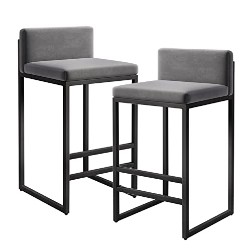 Kiaoeiuyti Thekenhöhe 25" Barhocker mit Rückenlehne für die Küchentheke. Moderne gepolsterte Barhocker, Esszimmerstühle für die Kücheninsel Interesting Life von Kiaoeiuyti