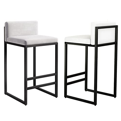 Kiaoeiuyti Thekenhöhe 25" Barhocker mit Rückenlehne für die Küchentheke. Moderne gepolsterte Barhocker, Esszimmerstühle für die Kücheninsel Interesting Life von Kiaoeiuyti