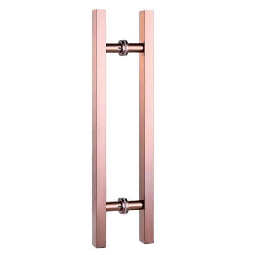 Kiaoeiuyti Türhardware, Hochleistungs-Edelstahl-Quadratrohrgriff GLUSH GLASSE TÜR-PULL-PULL-GLEIGE/HOLDERSCHLAGENTUR GLEISE-ROSE GOLD, 6 Größen (Größe: 1200 x 900 mm) von Kiaoeiuyti