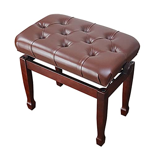 Klavierbank aus Leder, Klavierhocker, Verstellbarer Klavierbankhocker aus Holz mit verdicktem Kissen, automatisches Hebedesign, Pu-Leder, 55 x 34 x 47 cm Interesting Life Klavierbank aus Leder, Klavierhocker, Verstellbarer Klavierbankhocker aus Holz mit verdicktem Kissen, automatisches Hebedesign, Pu-Leder, 55 x 34 x 47 cm Interesting Life von Kiaoeiuyti