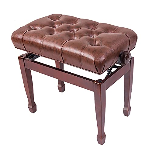 Klavierbank aus Leder, Klavierhocker, Verstellbarer Klavierbankhocker aus Holz mit verdicktem Kissen, automatisches Hebedesign, Pu-Leder, 55 x 34 x 47 cm Interesting Life Klavierbank aus Leder, Klavierhocker, Verstellbarer Klavierbankhocker aus Holz mit verdicktem Kissen, automatisches Hebedesign, Pu-Leder, 55 x 34 x 47 cm Interesting Life von Kiaoeiuyti