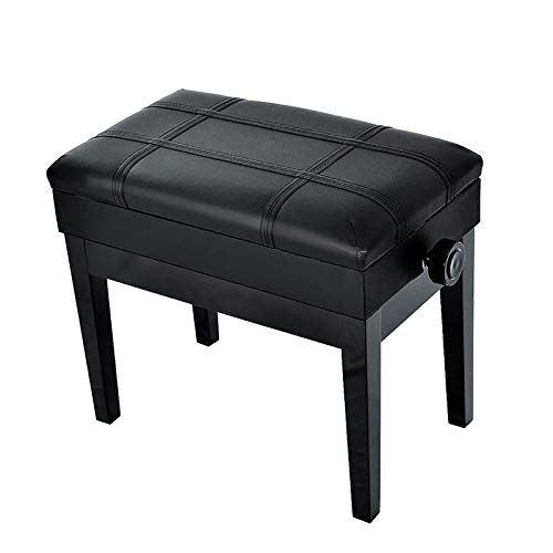 Klavierbank aus Leder, Verstellbarer Klavierhocker mit Notenfach, Tastatur, Klavierbank, gepolsterter Sitz, gerade Beine aus Pu-Leder, schwarzes Muster Interesting Life Klavierbank aus Leder, Verstellbarer Klavierhocker mit Notenfach, Tastatur, Klavierbank, gepolsterter Sitz, gerade Beine aus Pu-Leder, schwarzes Muster Interesting Life von Kiaoeiuyti