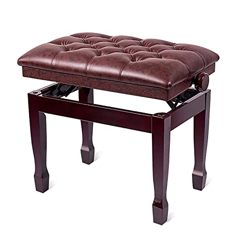 Klavierbank aus Leder, höhenverstellbar, Deluxe-Klavierhocker, Klavierbank mit dickem Kissen, Lederpolsterung für den privaten und professionellen Gebrauch Interesting Life Klavierbank aus Leder, höhenverstellbar, Deluxe-Klavierhocker, Klavierbank mit dickem Kissen, Lederpolsterung für den privaten und professionellen Gebrauch Interesting Life von Kiaoeiuyti