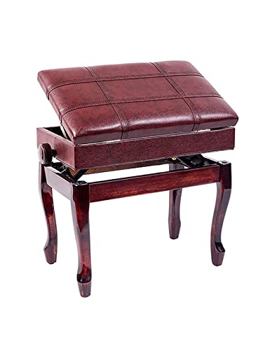 Klavierhocker aus Kunstleder, Deluxe-Klavierbank für Künstler, 10 cm höhenverstellbar, Solo-Keyboardhocker mit gepolstertem Ledersitz und großer Aufbewahrungsbox, 55 x 34 x 47–57 cm Interesting life von Kiaoeiuyti