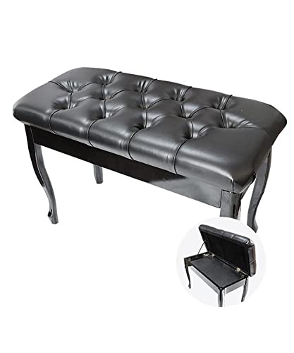 Klavierhocker aus Kunstleder, Duet-Klavierbank aus Leder, Deluxe-Klavierhocker aus Holz mit großer Aufbewahrungsbox, Keyboardbank, Schminkhocker, 76 x 35 x 49 cm, perfekt für den privaten und von Kiaoeiuyti