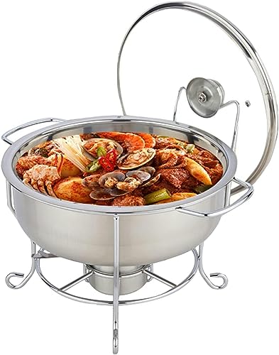 Scheucheltier -Set, Edelstahl -Lebensmittelwärmer mit Wasser-/Lebensmittelpfannen und Kraftstoffhaltern, Scheuchtern Buffet R Warming Tablett für Küchenberechnung Bankettpartys, 8l von Kiaoeiuyti