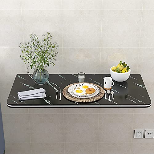 Schwarzer, wandmontierter Klapptisch, moderner und minimalistischer wandmontierter Klapptisch, wandmontierte Mehrzweck-Stehtische, schwebender Arbeitsplatz, Laptop-Schreibtisch (120 x 40 cm/47 x 15,5 von Kiaoeiuyti