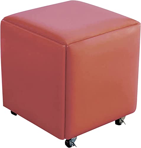 Starke stapelbare Hocker, wasserdichter und schmutzabweisender Leder-Fußhocker, Bank-Fußhocker mit Rollen, tragend und stabil, sicher Interesting Life von Kiaoeiuyti