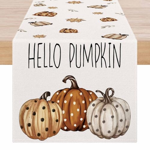 Kiatuniya Kürbis Kischläufer Herbst Dekoration Orange Blätter Tischdeko Herbst Landhausstil Boho Tischläufer Modern Herbstläufer Abwaschbar Dekoration Tisch für Drinnen Draußen Herbstdeko 40x140 cm Kiatuniya Kürbis Kischläufer Herbst Dekoration Orange Blätter Tischdeko Herbst Landhausstil Boho Tischläufer Modern Herbstläufer Abwaschbar Dekoration Tisch für Drinnen Draußen Herbstdeko 40x140 cm von Kiatuniya