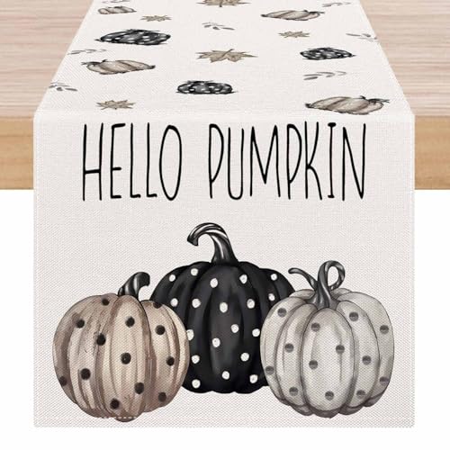 Kiatuniya Kürbis Kischläufer Herbst Dekoration Schwarz Blätter Tischdeko Herbst Landhausstil Boho Tischläufer Modern Herbstläufer Abwaschbar Dekoration Tisch für Drinnen Draußen Herbstdeko 40x180 cm Kiatuniya Kürbis Kischläufer Herbst Dekoration Schwarz Blätter Tischdeko Herbst Landhausstil Boho Tischläufer Modern Herbstläufer Abwaschbar Dekoration Tisch für Drinnen Draußen Herbstdeko 40x180 cm von Kiatuniya