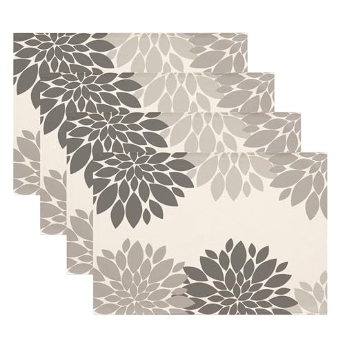 Kiatuniya Platzsets Tischsets Abwaschbar Grau Dahlia Blume Tischmatte Frühling Sommer Outdoor Landhausstil rutschfeste Platzdeckchen Für Küche Esstisch Zuhause Restaurant Speisetisch 4er Set Kiatuniya Platzsets Tischsets Abwaschbar Grau Dahlia Blume Tischmatte Frühling Sommer Outdoor Landhausstil rutschfeste Platzdeckchen Für Küche Esstisch Zuhause Restaurant Speisetisch 4er Set von Kiatuniya